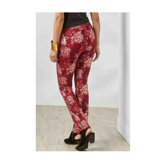 New Soft Surroundings Perfect Ponte Straight Leg Red Serrano‎ Pants - Picture 2 of 9